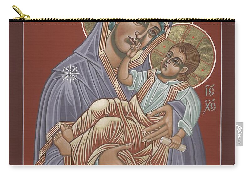Father Bill Zip Pouch featuring the painting Murom Icon of the Mother of God 230 by William Hart McNichols