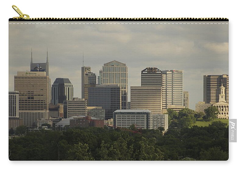 Music City Carry-all Pouch featuring the photograph Music City Skyline Nashville Tennessee by Valerie Collins
