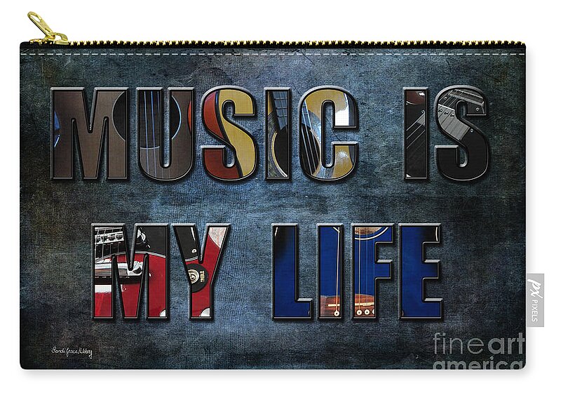 Music Zip Pouch featuring the photograph Music is My Life by Randi Grace Nilsberg