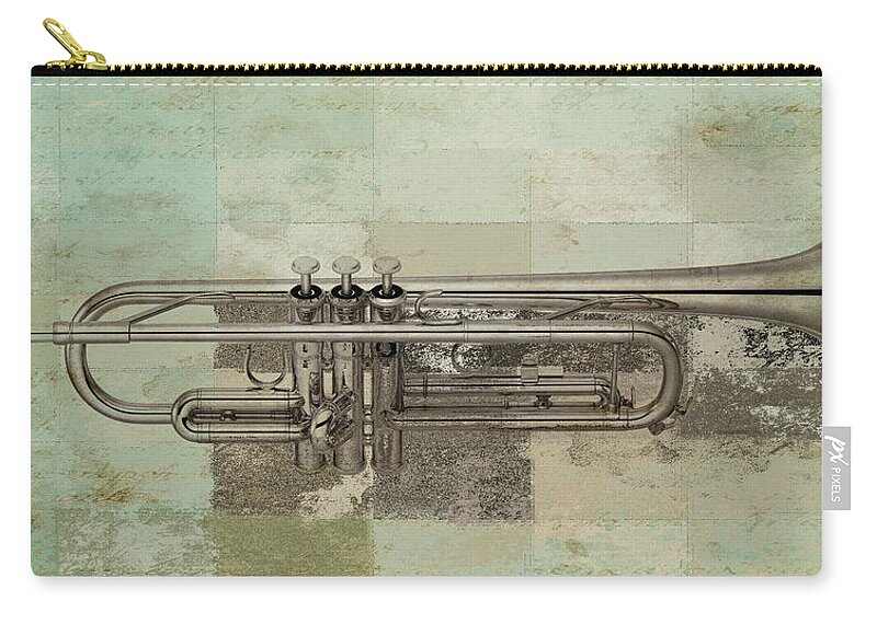 Music Zip Pouch featuring the digital art Musikalis - j0730770140 by Variance Collections