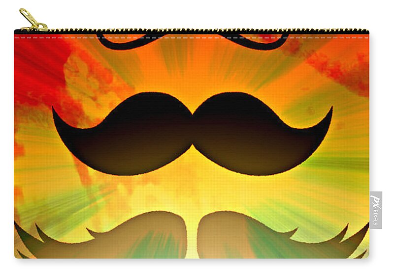 Mustache Zip Pouch featuring the digital art Mustache Stash by Ally White
