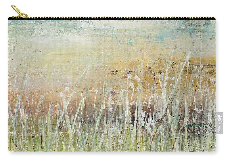 Muted Zip Pouch featuring the painting Muted Grass by Patricia Pinto