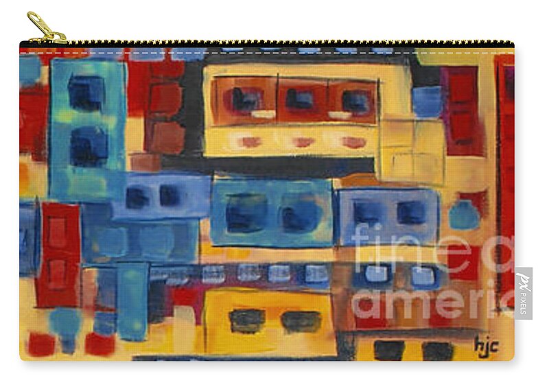 Rectangles Zip Pouch featuring the painting My Jazz n Blues 2 by Holly Carmichael