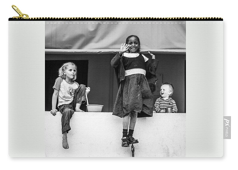 Play Zip Pouch featuring the photograph My Kids And Their Friend, Praise When by Aleck Cartwright