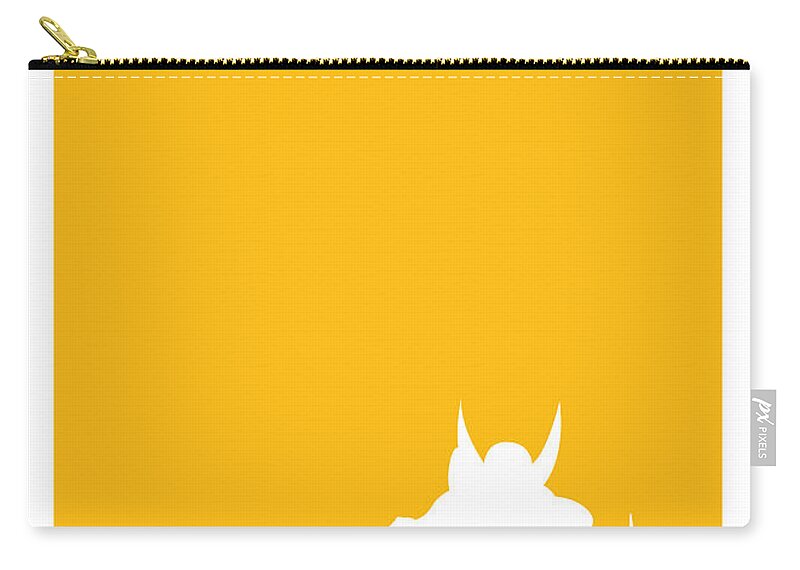 Superheroes Carry-all Pouch featuring the digital art My Superhero 05 Wolf Yellow Minimal poster by Chungkong Art