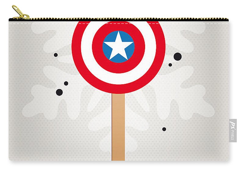 Superheroes Zip Pouch featuring the digital art My SUPERHERO ICE POP - Captain America by Chungkong Art