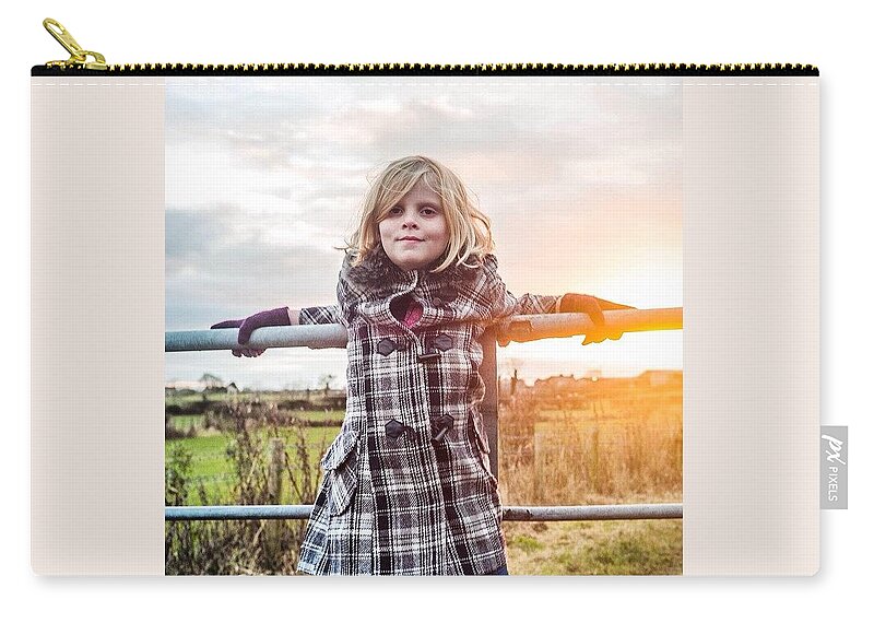 Golden Zip Pouch featuring the photograph Mya by Aleck Cartwright