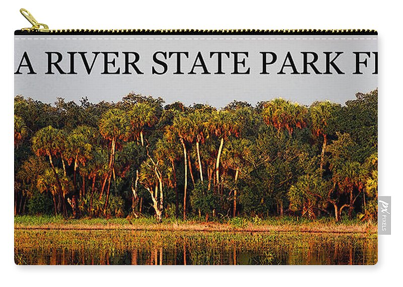 Myakka River State Park Florida Zip Pouch featuring the painting Myakka River SP FL pano one by David Lee Thompson