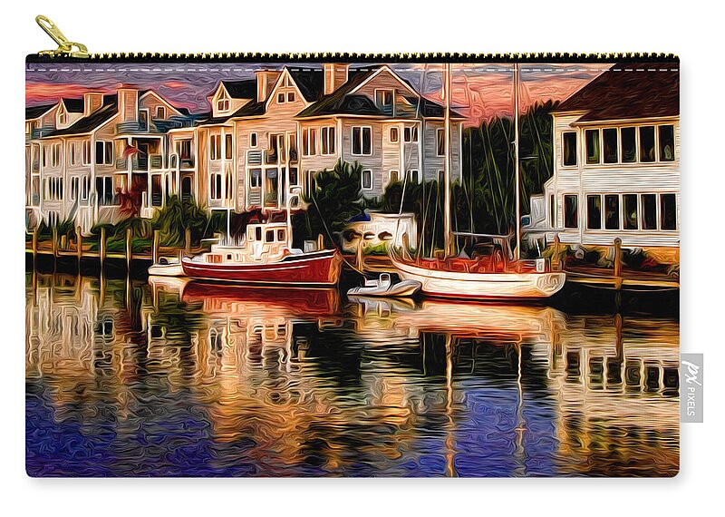 Mystic Zip Pouch featuring the photograph Mystic CT by Sabine Jacobs