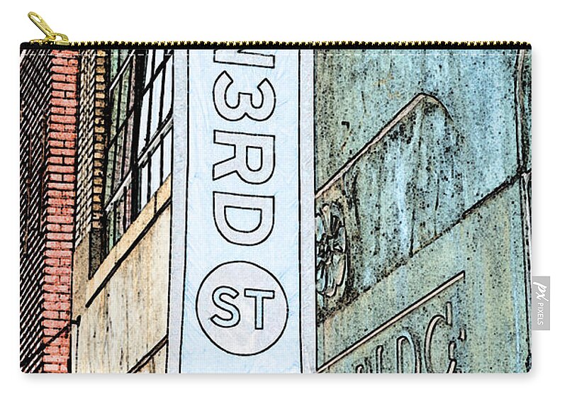 N3rd Street Zip Pouch featuring the photograph N3RD Street by Michael Porchik