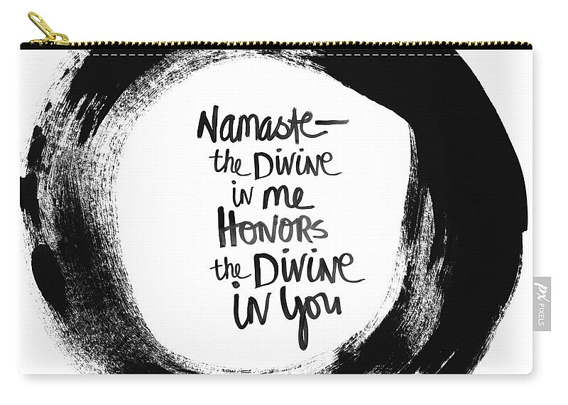 Circle Carry-all Pouch featuring the painting Namaste Enso by Linda Woods