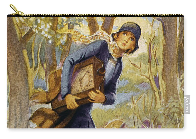 1930 Zip Pouch featuring the drawing Nancy Drew Cover, 1930 by Edward Stratemeyer and Harriet Stratemeyer Adams