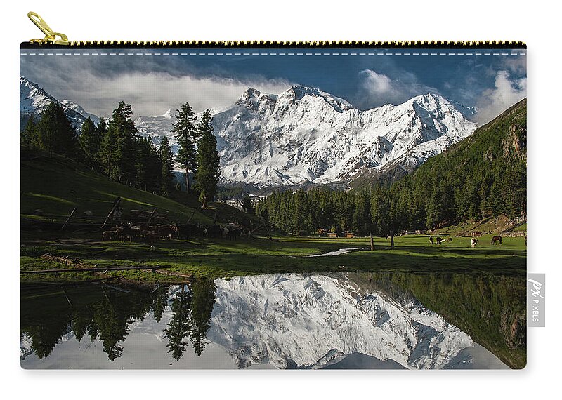 Tranquility Zip Pouch featuring the photograph Nanga Parbat Naked Mountain From Fairy by Johan Assarsson