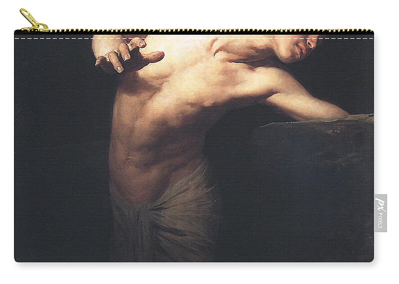 Narcissus Carry-all Pouch featuring the painting Narcissus by Gyula Benczur