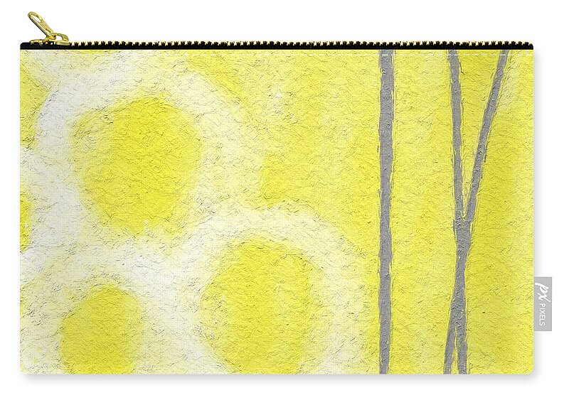 Abstract Art Zip Pouch featuring the painting Narcissus by Linda Woods