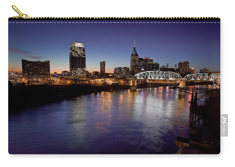 Nashville Zip Pouch featuring the photograph Nashville's River by John Magyar Photography