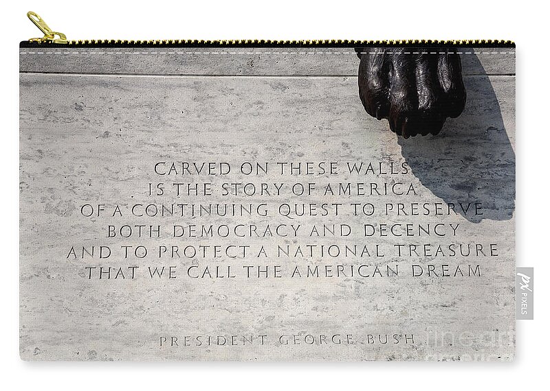 Commemorate Zip Pouch featuring the photograph National Law Enforcement Officers Memorial by William Kuta