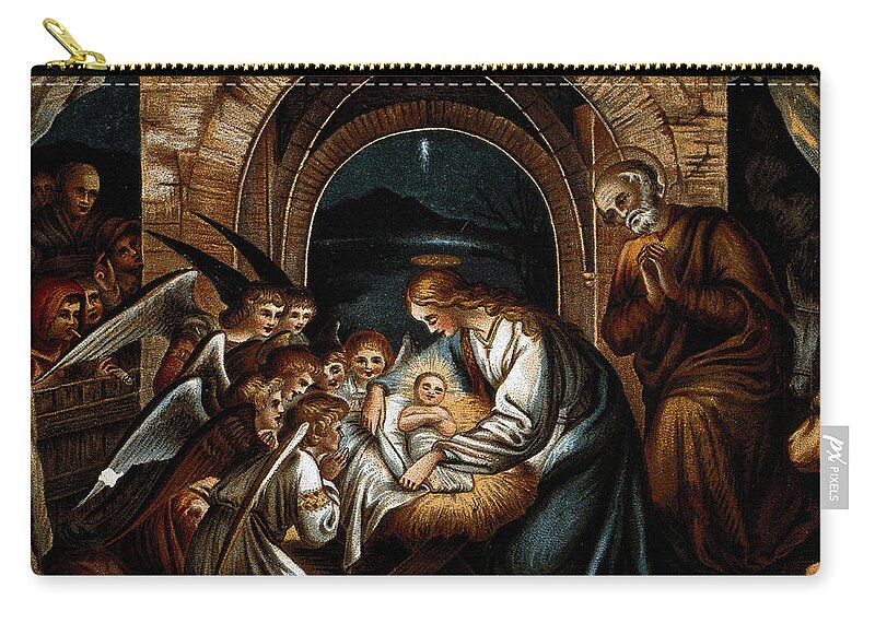 Religion Zip Pouch featuring the photograph Nativity Of Jesus by Wellcome Images