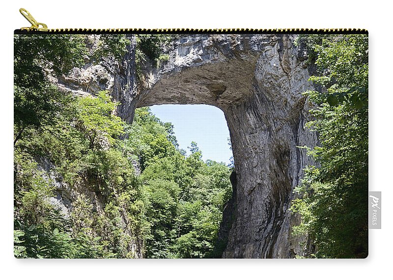 natural Bridge Virginia Zip Pouch featuring the photograph Natural Bridge - Virginia by Brendan Reals