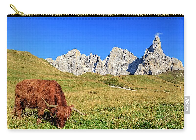 Horned Zip Pouch featuring the photograph Natural Park Paneveggio - Pale Di San by Flavio Vallenari