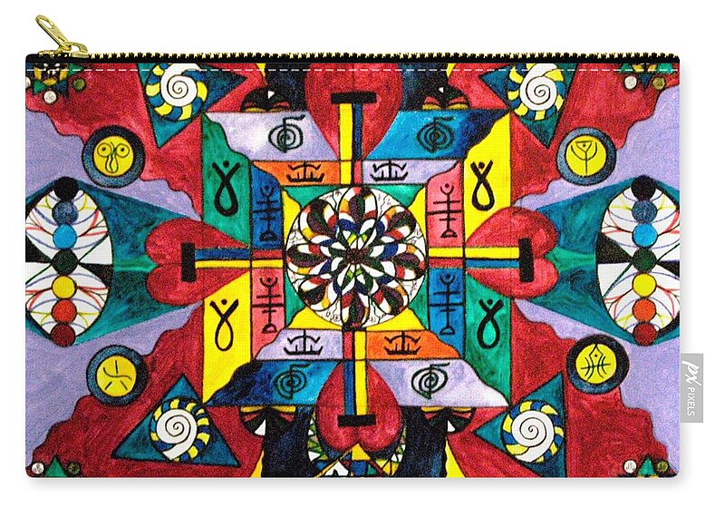 Nature Of Healing Zip Pouch featuring the painting Nature of Healing by Teal Eye Print Store