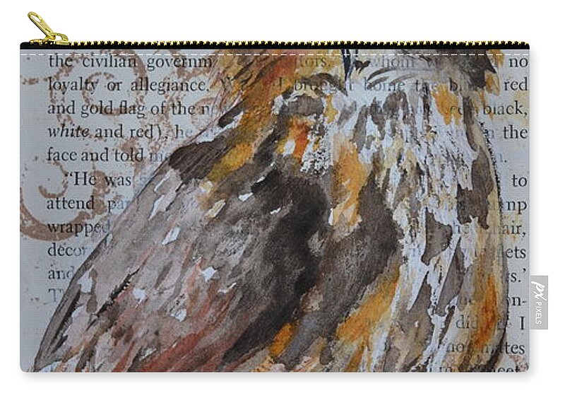 Owl Zip Pouch featuring the painting Nature Prevails original version by Beverley Harper Tinsley
