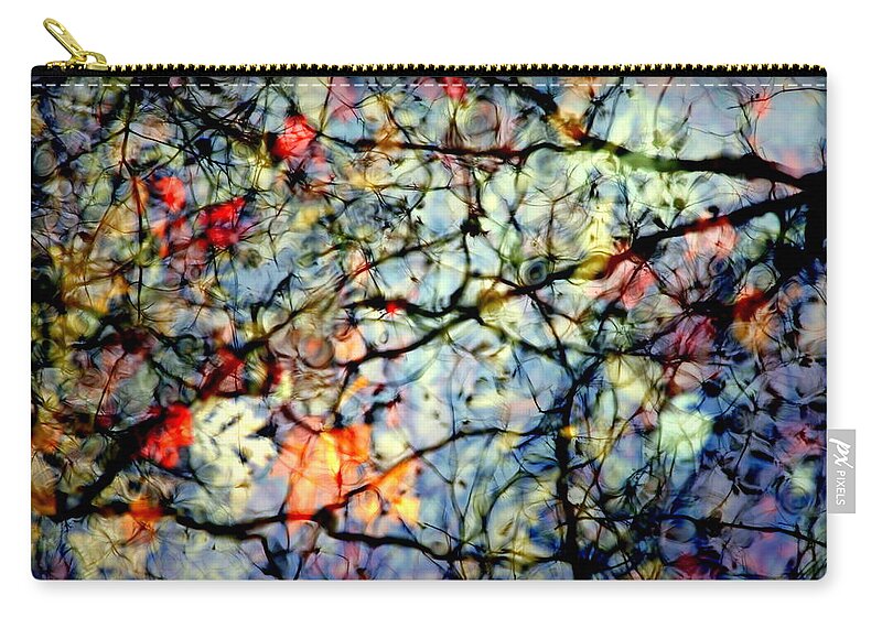 Nature Abstracts Zip Pouch featuring the photograph Natures Stained Glass by Karen Wiles