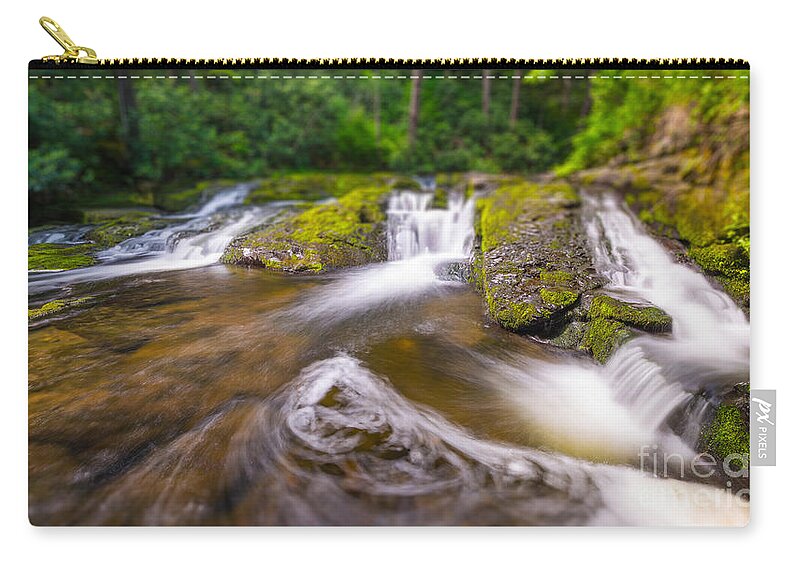 Off The Beaten Path Zip Pouch featuring the photograph Nature's Water Slide Tilt Shift by Michael Ver Sprill