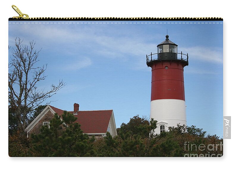 Lighthouse Zip Pouch featuring the photograph Nauset Beach Light by Christiane Schulze Art And Photography