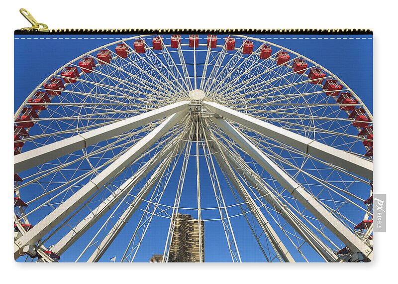Architecture Zip Pouch featuring the photograph Navy Pier Ferris Wheel by Raul Rodriguez