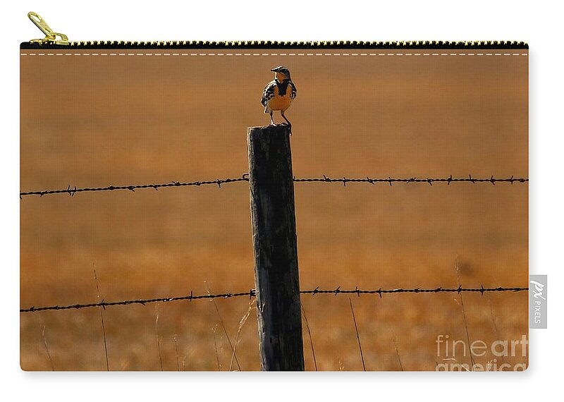 Western Meadowlark Zip Pouch featuring the photograph Nebraska's Bird by Elizabeth Winter