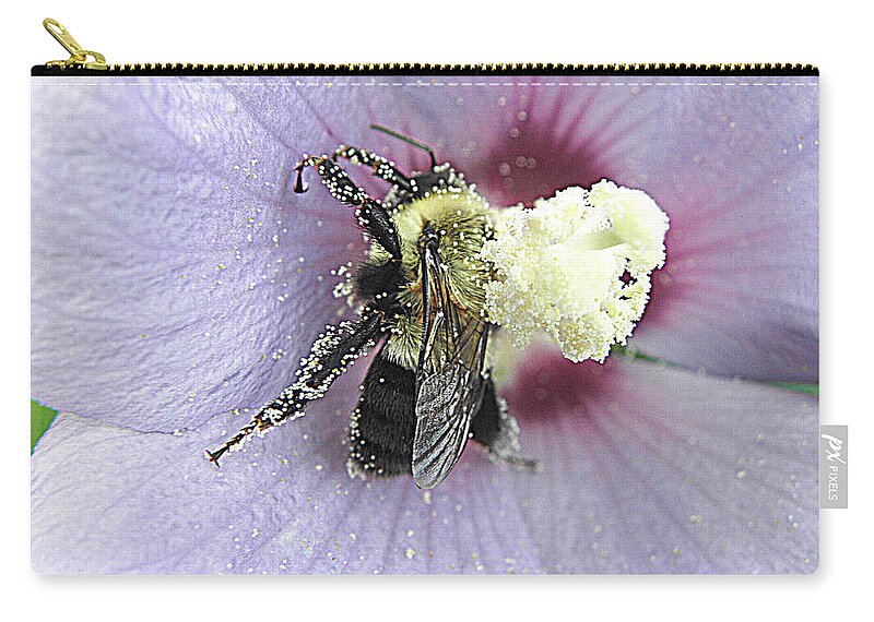 Bumble Bee Zip Pouch featuring the photograph Nectar Overload by Kim Galluzzo