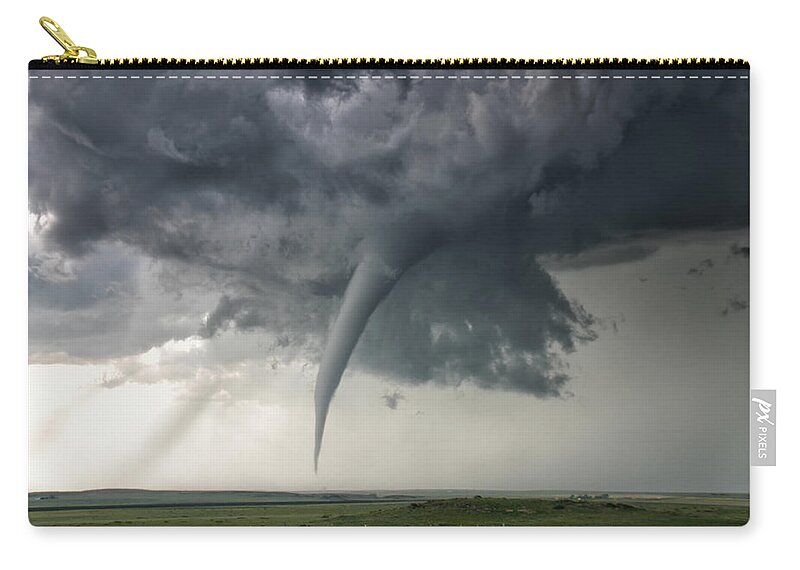 Atmosphere Zip Pouch featuring the photograph Needle-like Cone Tornado by Jason Persoff Stormdoctor
