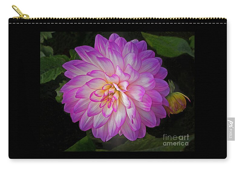 Flower Zip Pouch featuring the photograph Neon Dahlia Duo by Ann Horn