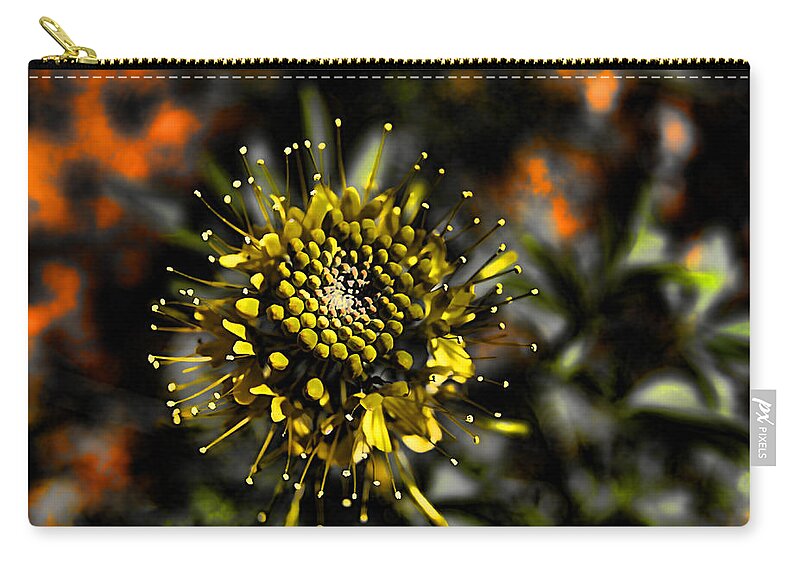 Flower Zip Pouch featuring the photograph Neon Flower by Kathy Churchman