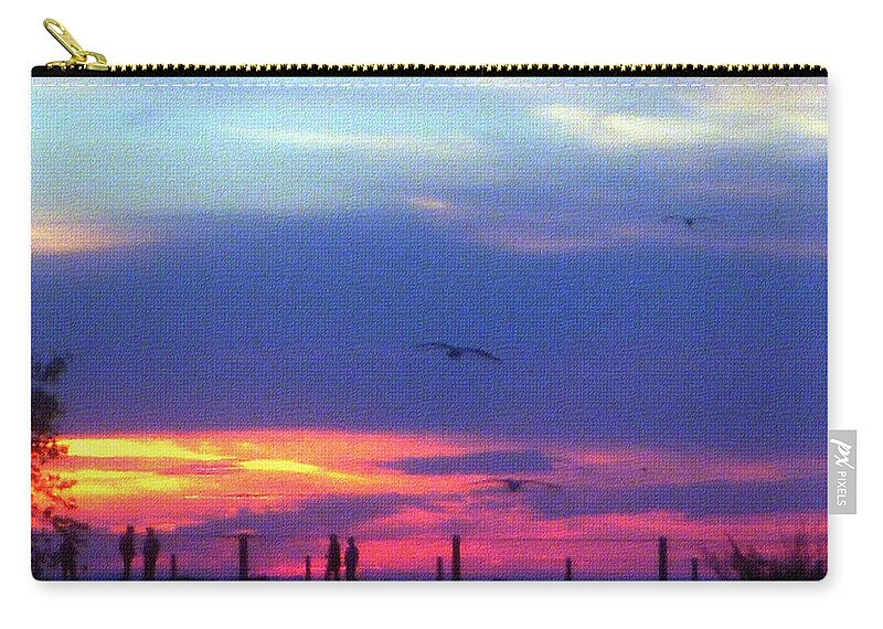 Sunset Zip Pouch featuring the photograph Neon Sunset by Aimee L Maher ALM GALLERY