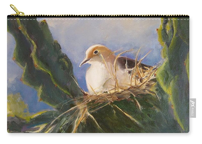 Dove Carry-all Pouch featuring the painting Home is Where the Heart Is by Maria Hunt