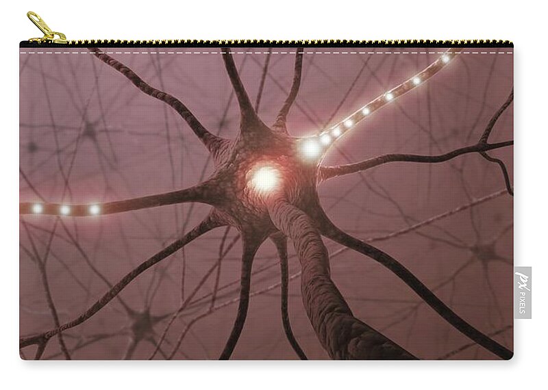 Color Image Zip Pouch featuring the digital art Neural Network, Artwork by Ktsdesign