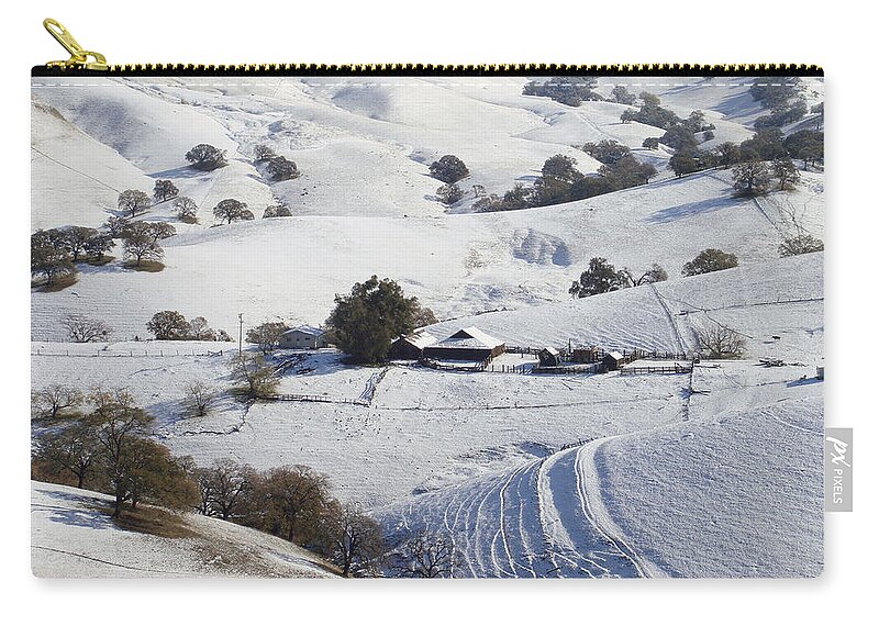 Snow Zip Pouch featuring the photograph Never Snows in California by Donna Blackhall