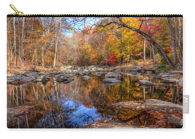 Rock Creek Zip Pouch featuring the photograph Never Too Late by Edward Kreis