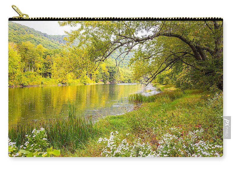 Landscape Zip Pouch featuring the photograph New Englands Early Autumn by Karol Livote