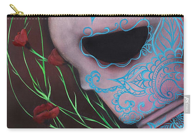 Day Of The Dead Carry-all Pouch featuring the painting New Life by Abril Andrade