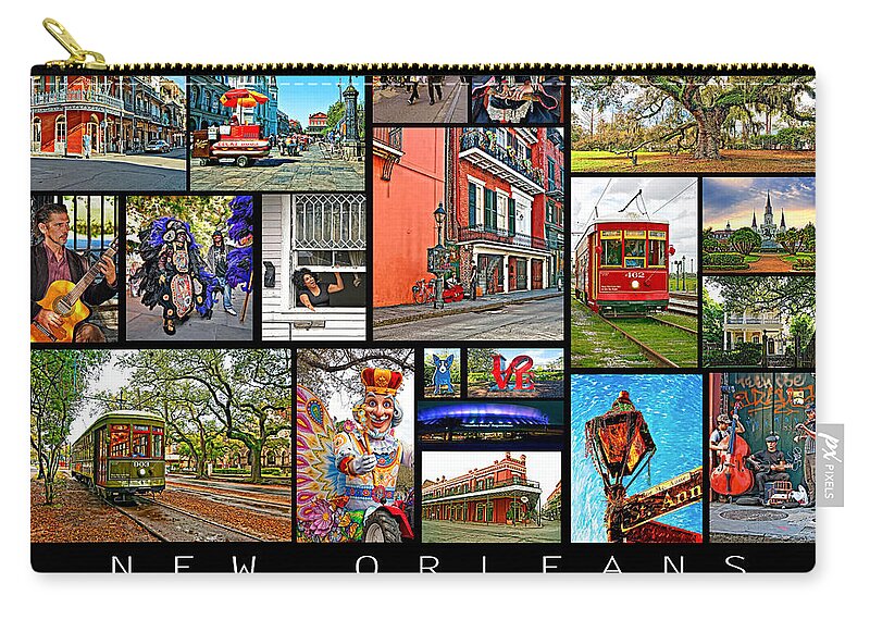 New Orleans Zip Pouch featuring the photograph New Orleans by Steve Harrington
