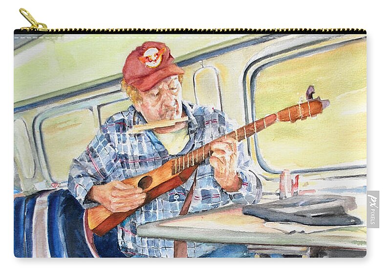 Musician Zip Pouch featuring the painting New Orleans Train To Hattiesburg by Cynthia Parsons