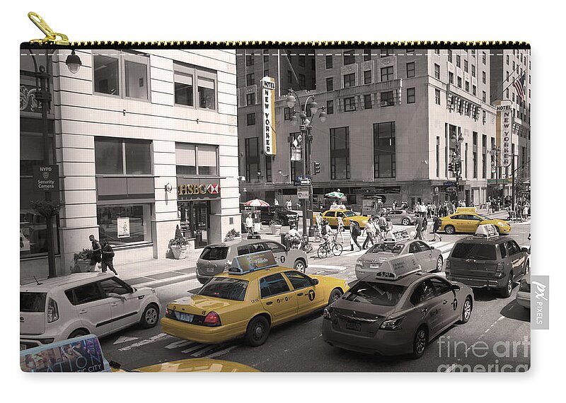 New York Zip Pouch featuring the photograph New York by Adriana Zoon