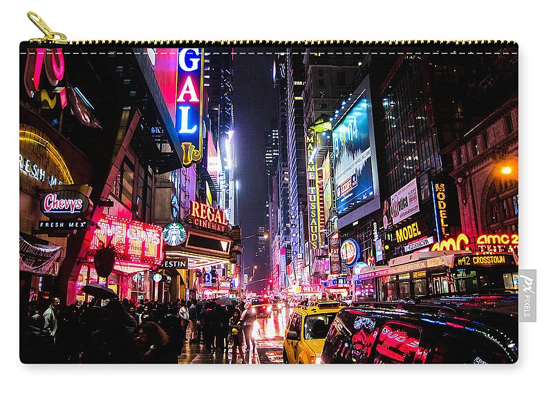 Night Zip Pouch featuring the photograph New York City Night by Nicklas Gustafsson