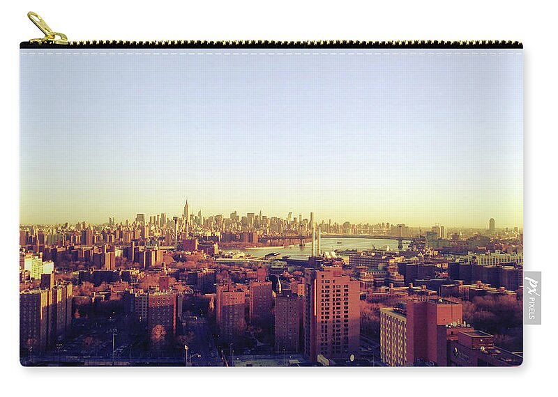 Tranquility Zip Pouch featuring the photograph New York City Skyline Sunrise by Guillermo Murcia