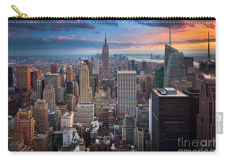 America Zip Pouch featuring the photograph New York New York by Inge Johnsson