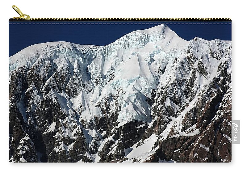 New Zealand Zip Pouch featuring the photograph New Zealand Mountains by Amanda Stadther
