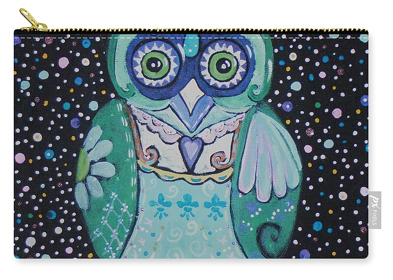 Owl Zip Pouch featuring the painting Night Owl by Melinda Etzold